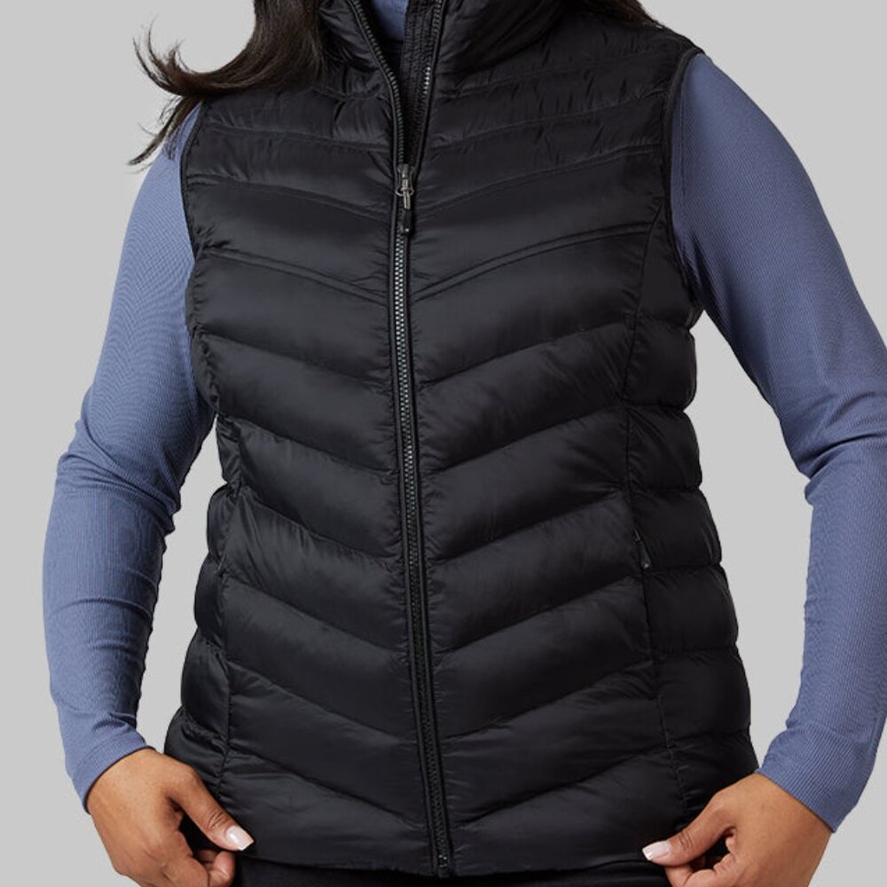 32 Degrees black puffer vest with hood.   EUC  Sz. S